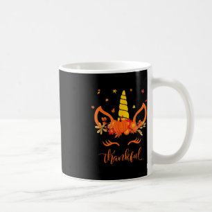 Funny Thanksgiving Cute Unicorn Turkey Face Girl A Coffee Mug