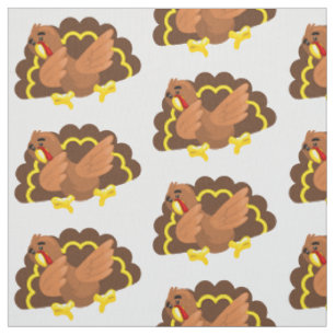 funny thanksgiving dabbing turkey fabric