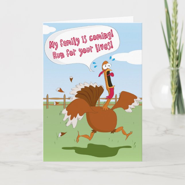 Funny Thanksgiving Day Greeting Card (Front)