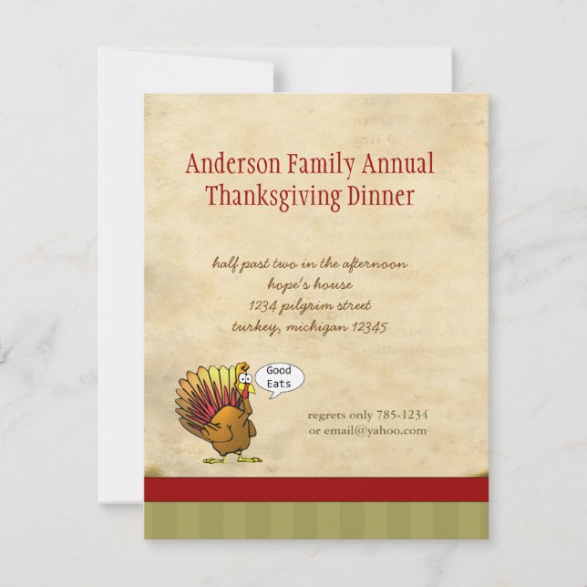 Funny Thanksgiving Dinner Invitation (Front)
