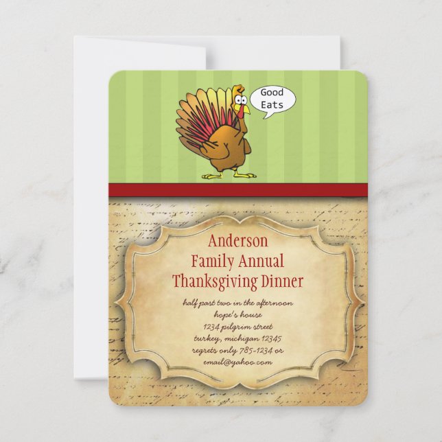 Funny Thanksgiving Dinner Invitation (Front)