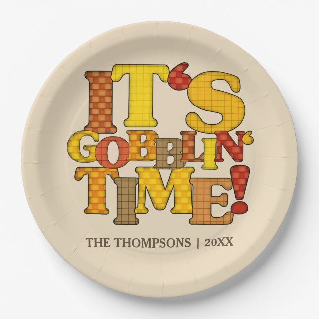 Funny Thanksgiving Dinner Paper Plate (Front)