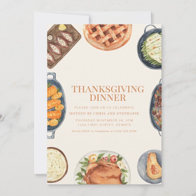 Funny Thanksgiving Dinner Party Invitation (Front)