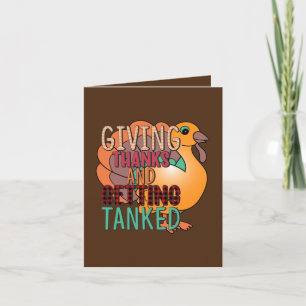 funny Thanksgiving drinking turkey add sentiment Holiday Card