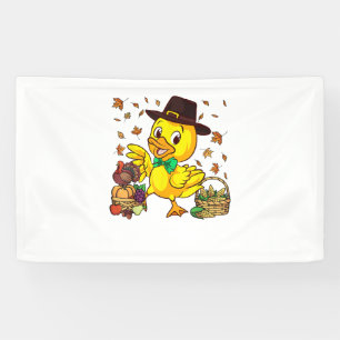 Funny Thanksgiving Duck Turkey Boys Girls Banner