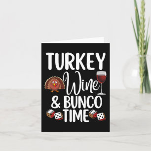 Funny Thanksgiving Fall Humour Turkey Wine and Bun Card