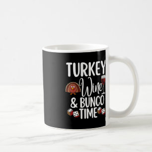 Funny Thanksgiving Fall Humour Turkey Wine and Bun Coffee Mug
