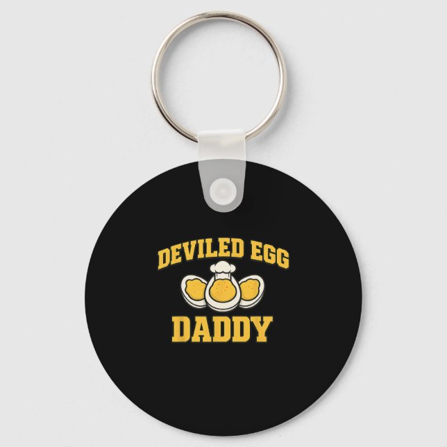 Funny Thanksgiving Fathers Day Retro Deviled Egg D Key Ring (Front)