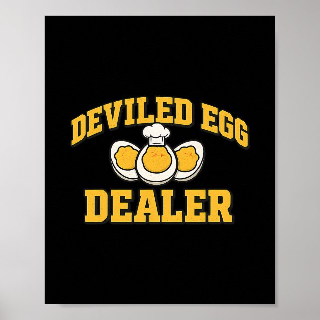 Funny Thanksgiving Fathers Day Retro Deviled Egg D Poster (Front)