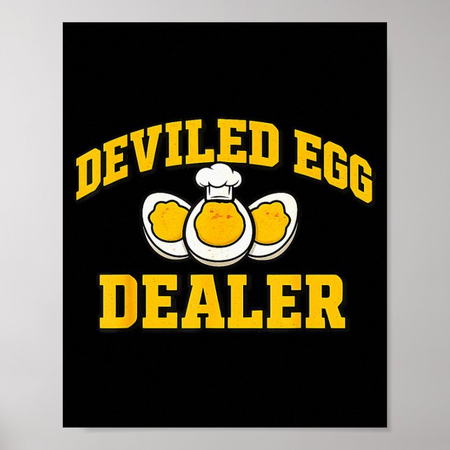 Funny Thanksgiving Fathers Day Retro Deviled Egg E Poster (Front)