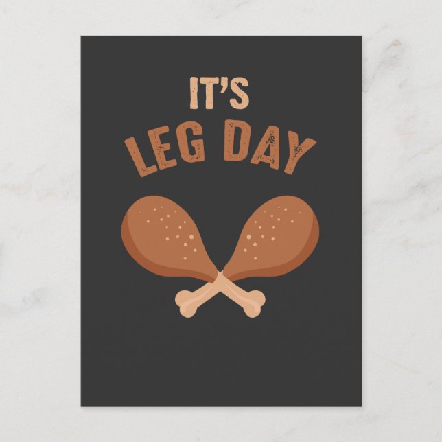 Funny Thanksgiving Fitness Athletes Leg Day Postcard (Front)