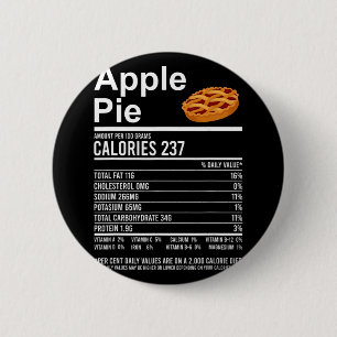 Funny Thanksgiving Food Apparel, Apple Pie Nutriti 6 Cm Round Badge