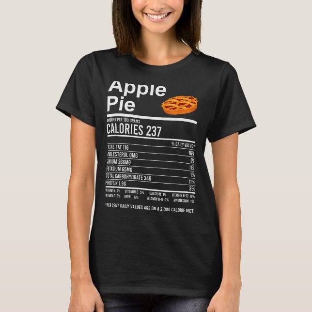 Funny Thanksgiving Food Apparel, E Nutrition Facts T-Shirt (Front)