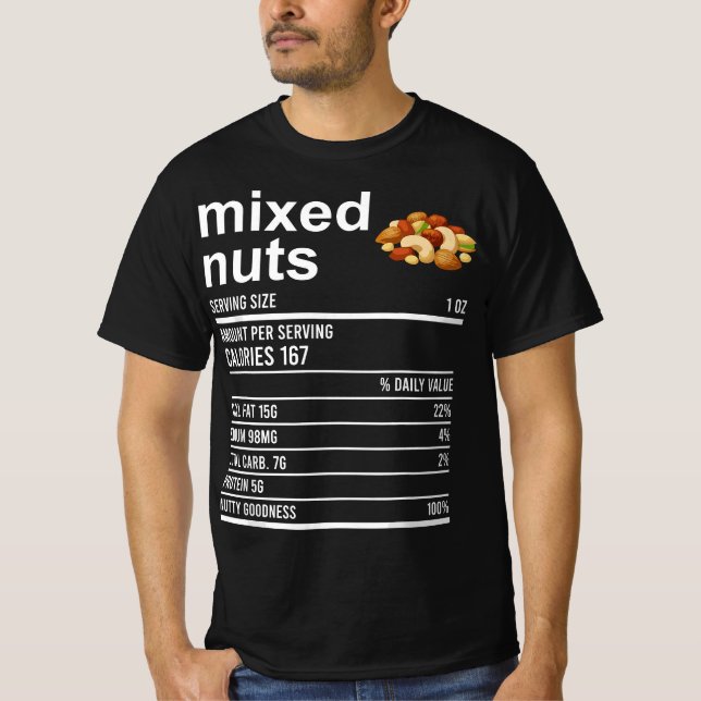 Funny Thanksgiving Food Apparel, Mixed Nuts Nutrit T-Shirt (Front)