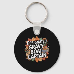 Funny Thanksgiving Food - Gravy Boat Captain  Key Ring