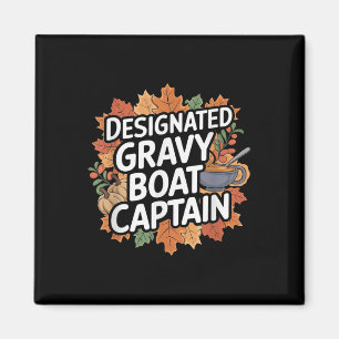 Funny Thanksgiving Food - Gravy Boat Captain  Magnet