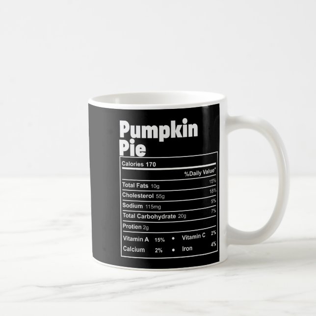 Funny Thanksgiving Food Pumpkin E Nutritional Fact Coffee Mug (Right)