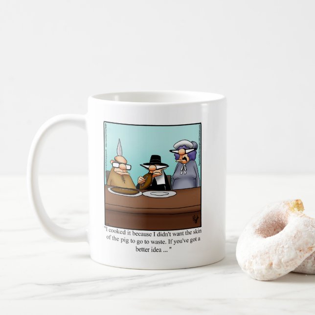 Funny Thanksgiving Football Humour Mug (With Donut)