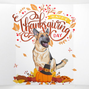 Funny Thanksgiving Gifts  German Shepherd Dog Tri-Fold Announcement