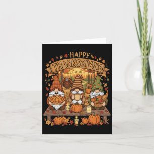 Funny Thanksgiving Gnome Squad With Festive Autumn Card