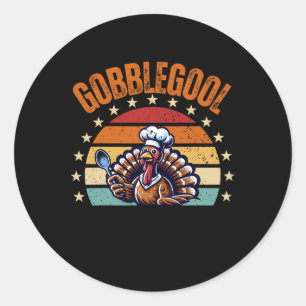 Funny Thanksgiving Gobblegool Turkey Design Unique Classic Round Sticker