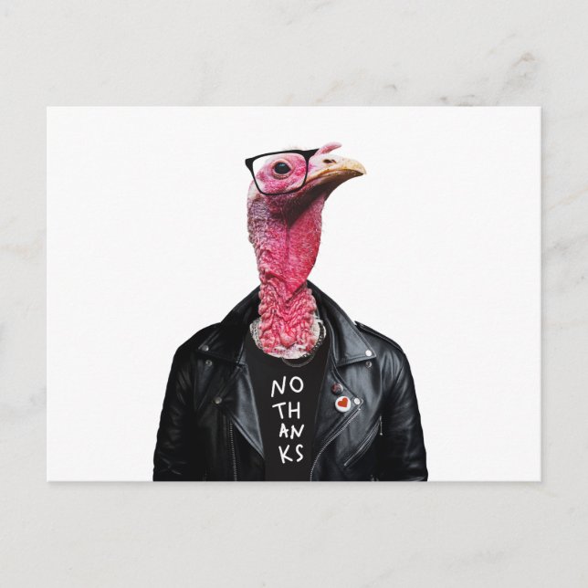 Funny Thanksgiving Greeting with cool Mr Turkey  Postcard (Front)