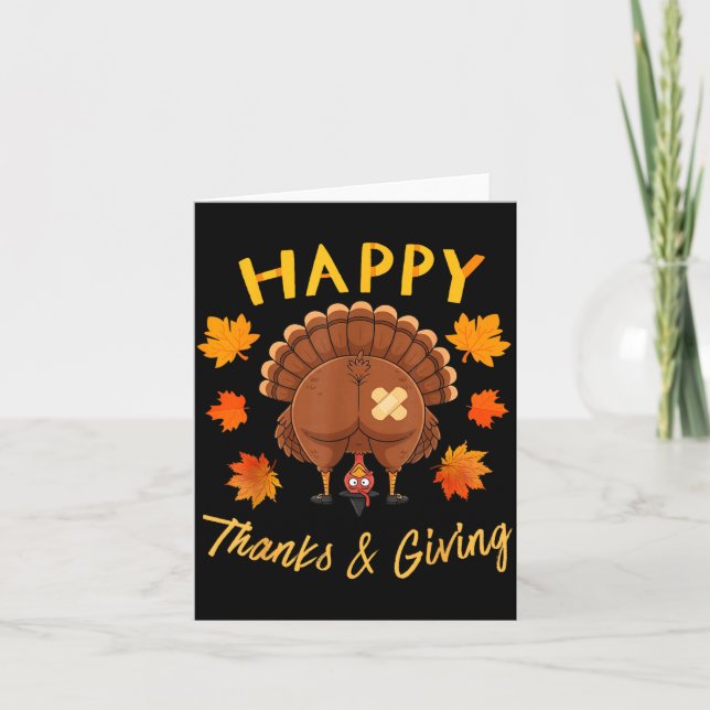 Funny Thanksgiving Guess What Turkey Butt  Card (Front)