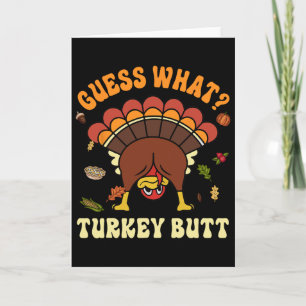 Funny Thanksgiving Guess What Turkey Butt Couples Card