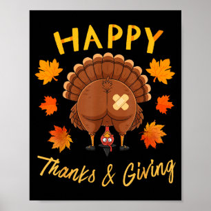 Funny Thanksgiving Guess What Turkey Butt Poster