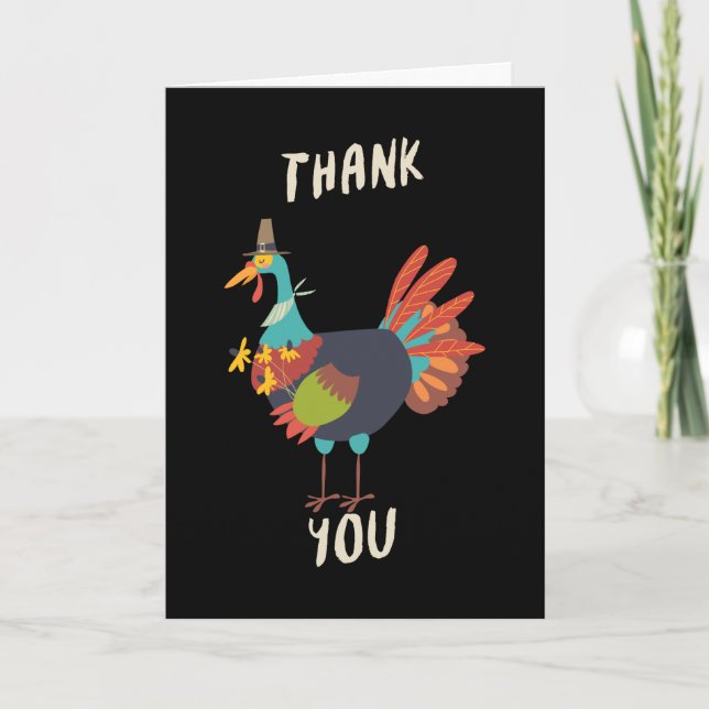 Funny Thanksgiving Holiday Pilgrim Turkey Card (Front)