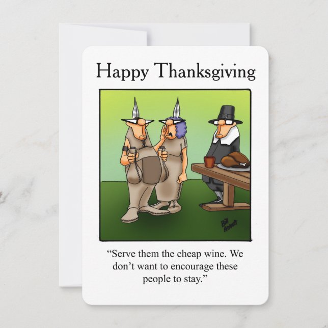 Funny Thanksgiving Humour "Cheap Wine" Invitations (Front)