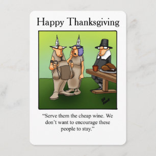 Funny Thanksgiving Humour "Cheap Wine" Invitations