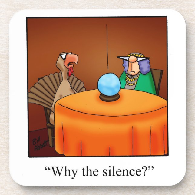 Funny Thanksgiving Humour Coaster Set Spectickles (Front)