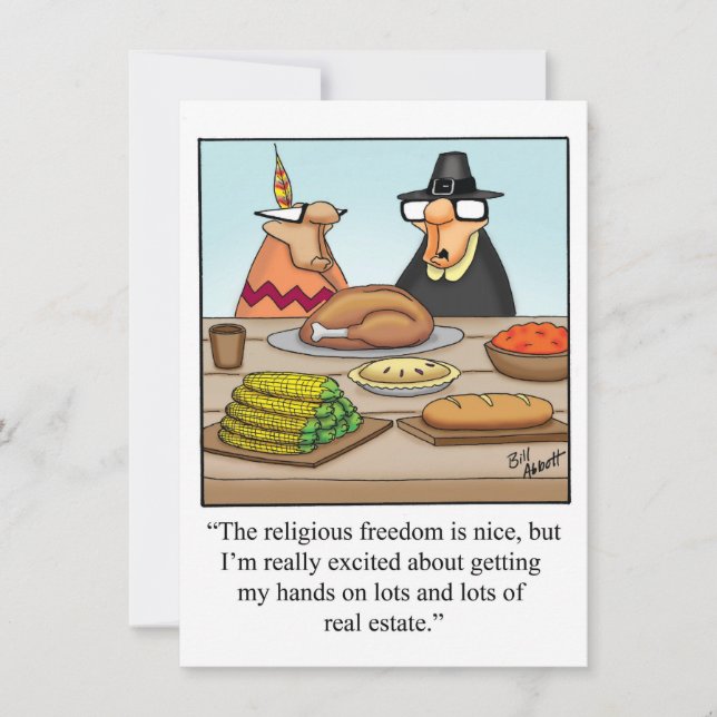Funny Thanksgiving Humour Dinner Invitations (Front)