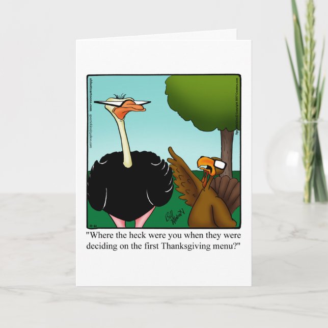 Funny Thanksgiving Humour Greeting Card (Front)