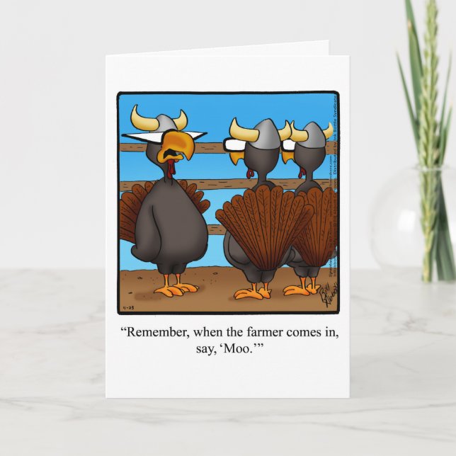 Funny Thanksgiving Humour Greeting Card (Front)