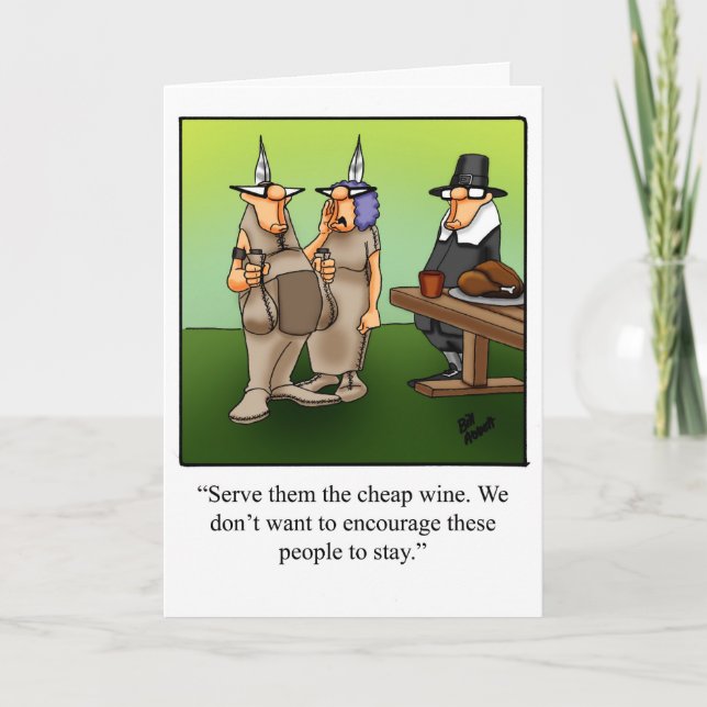 Funny Thanksgiving Humour Greeting Card (Front)