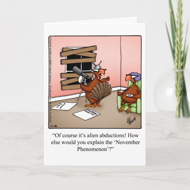 Funny Thanksgiving Humour Greeting Card (Front)