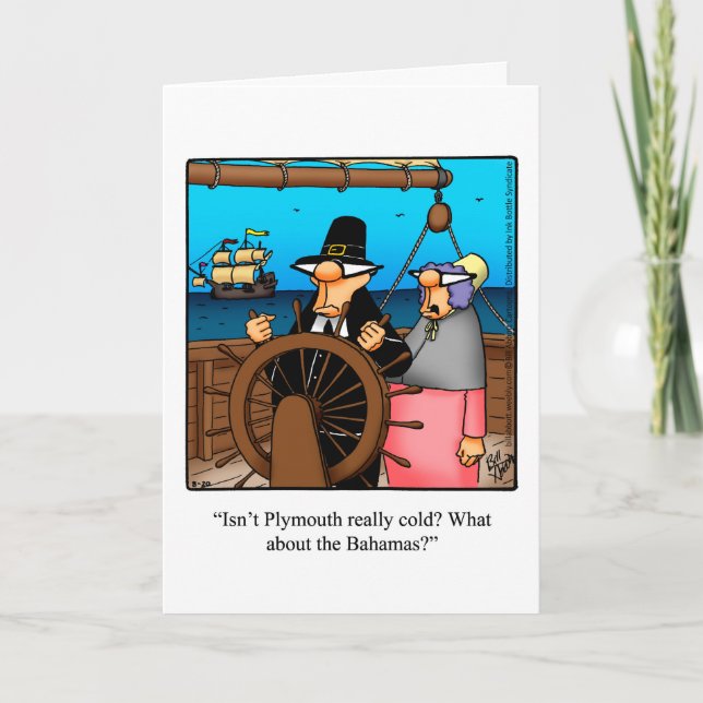 Funny Thanksgiving Humour Greeting Card (Front)