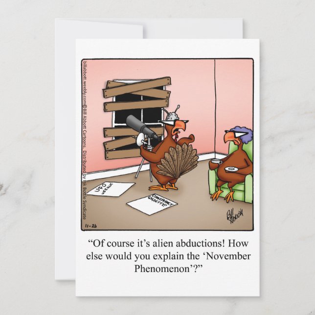 Funny Thanksgiving Humour Holiday Card (Front)