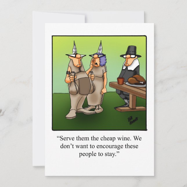 Funny Thanksgiving Humour Holiday Card (Front)