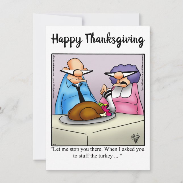 Funny Thanksgiving  Humour Invitations (Front)