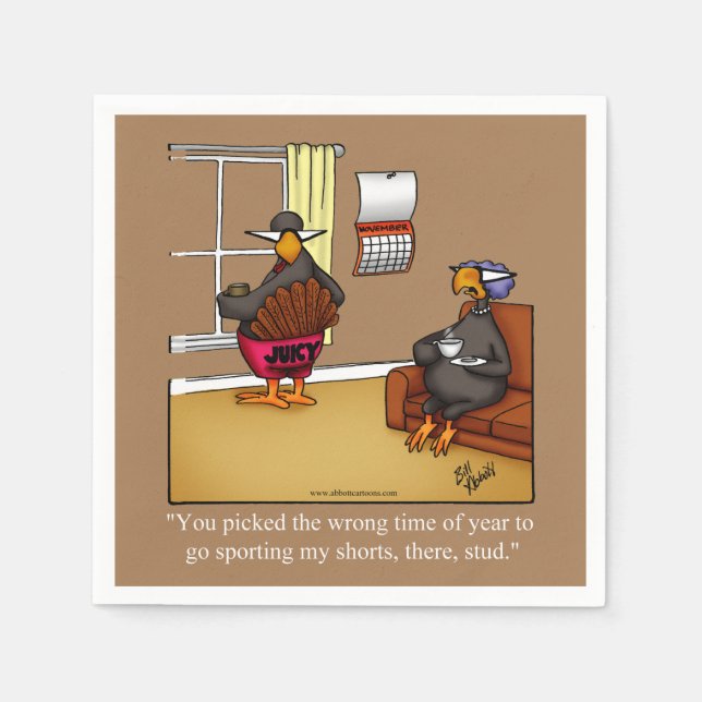Funny Thanksgiving Humour Party Napkins (Front)