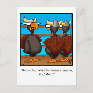 Funny Thanksgiving Humour Postcard