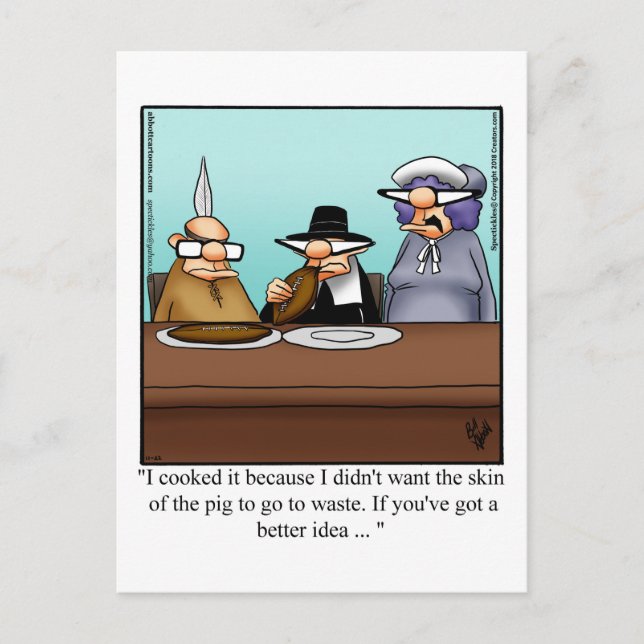 Funny Thanksgiving Humour Postcard "Spectickles" (Front)