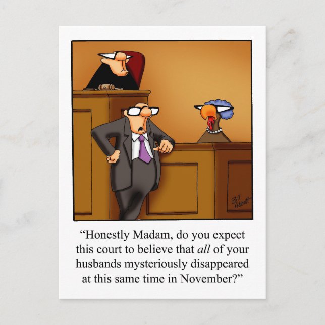 Funny Thanksgiving Humour  Postcards (Front)