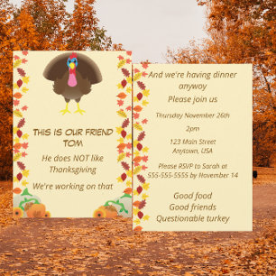 Funny Thanksgiving Invitation This Is Tom