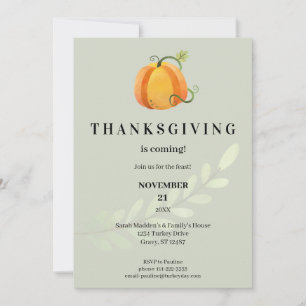 Funny Thanksgiving is Coming! Dinner Pumpkin V3 Invitation