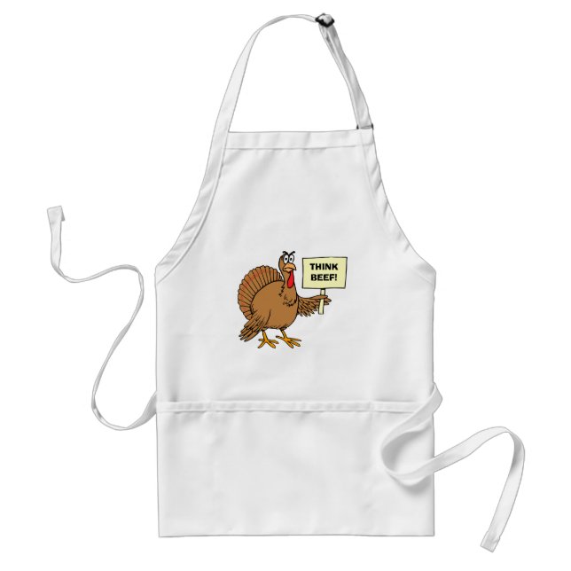 Funny Thanksgiving Jokes For Kids Think Beef Standard Apron (Front)