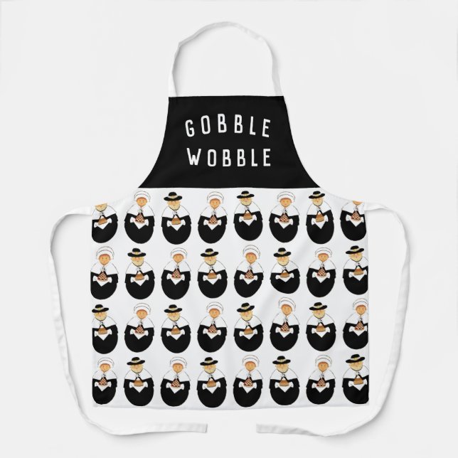 Funny Thanksgiving Long Apron (Front)